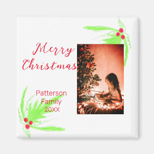 Aimant Merry Bright Christmas ajouter nom de famille bien