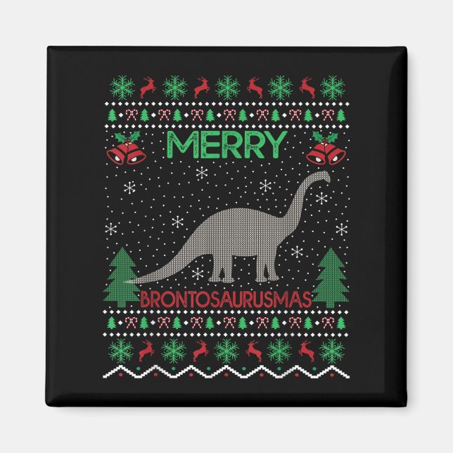 Aimant Merry Brontosaurus Xmas Gift Ugly Brontosaurus Chr (Devant)