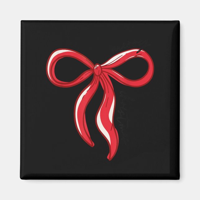 Aimant Merry Christmas Bow Red Santa Xmas Coquette Aesthe (Devant)
