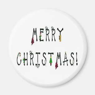 Aimant Merry Christmas Decoration Font