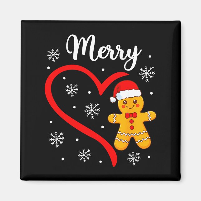 Aimant Merry Christmas Gingerbread Family Couples Xmas Pa (Devant)