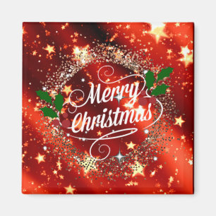 Aimant Merry Christmas, glitter and sparkle