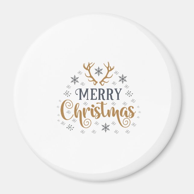 Aimant Merry Christmas Snowflakes (Devant)
