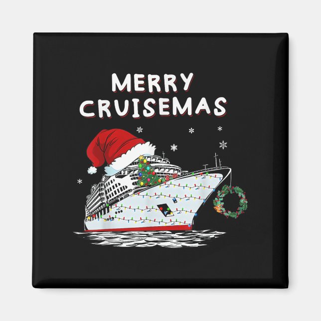 Aimant Merry Cruisemas Cruise Ship Santa Hat Christmas Ho (Devant)