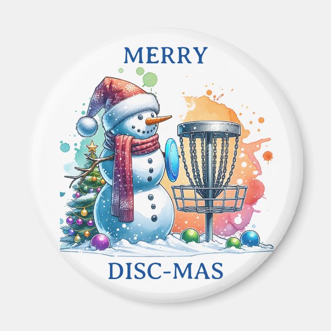 Aimant Merry Disk-mas | Jour de golf sur disque (Devant)