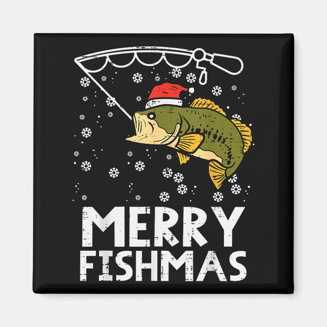 Aimant Merry Fishmas Fish Fishing Xmas Christmas Dad Men  (Devant)