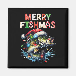 Aimant Merry Fishmas Père Noël Pêcheurs amoureux Drôle Pê