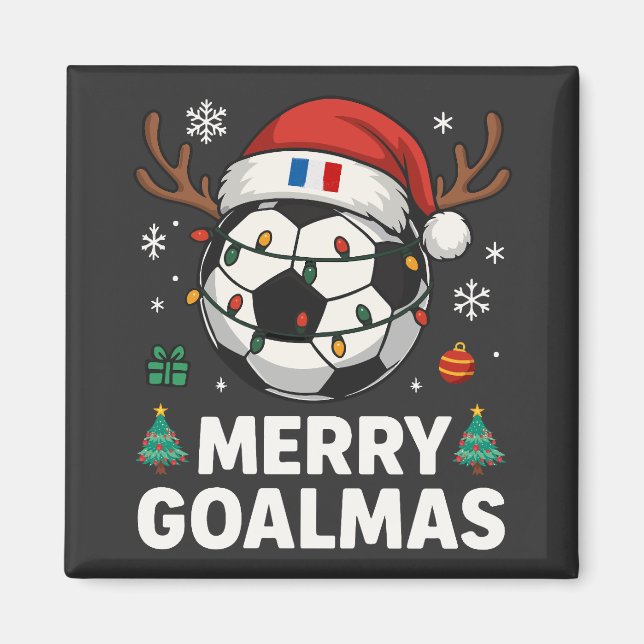 Aimant Merry Goalmas France - Funny Soccer Christmas (Devant)