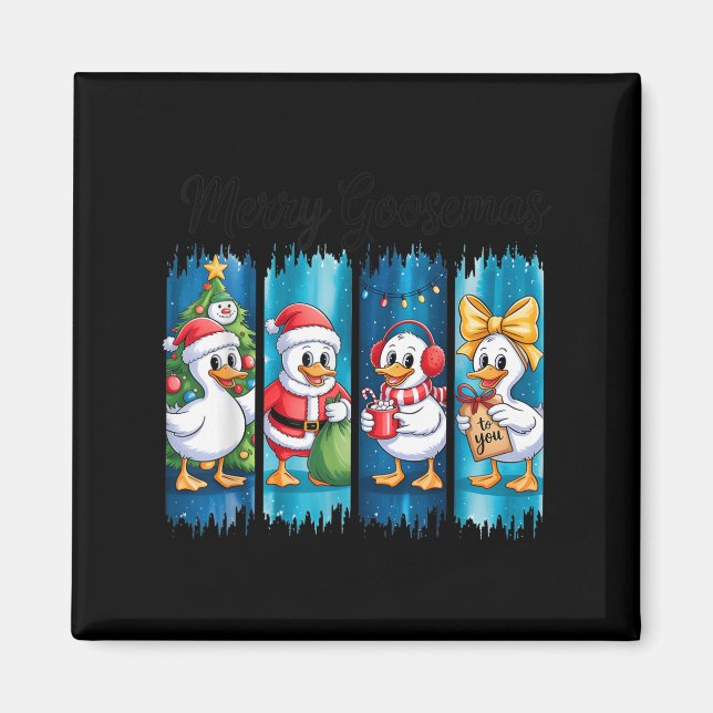 Aimant Merry Goosemas Fête de Noël Canards de Fête  (Devant)