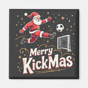 Aimant Merry Kickmas Funny Santa Claus Amateurs de footba
