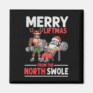 Aimant Merry Liftmas De North Swole Muscle Père Noël Poid