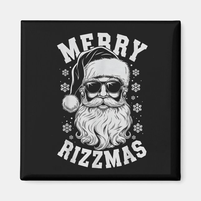 Aimant Merry Rizzmas Funny Christmas Santa Claus Happy Ch (Devant)