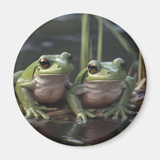 Aimant Merveilles au bord de la rivière : Deux grenouille (Devant)