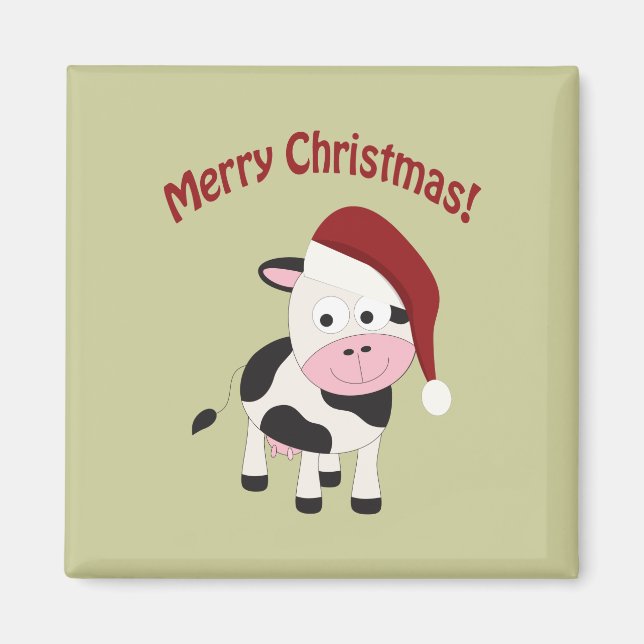 Aimant Merveilleuse vache de Noël (Devant)