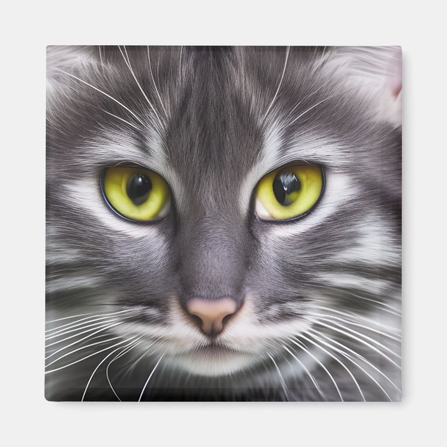 Aimant Merveilleux portrait de chat (Devant)
