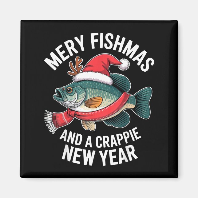 Aimant Mery Fishmas And A Crape New Year Funny Fishing Ch (Devant)