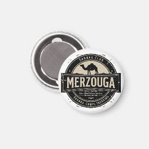 Aimant Merzouga Sahara Randonnée à Chameau Badge Vintage