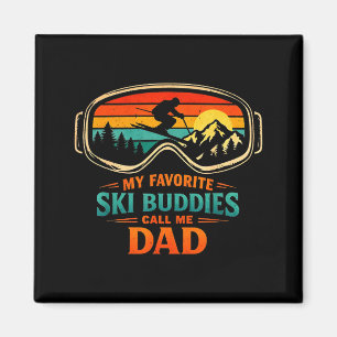 Aimant Mes copains de ski préférés m'appellent Papa Skian