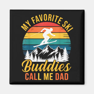 Aimant Mes copains de ski préférés m'appellent Papa Vinta