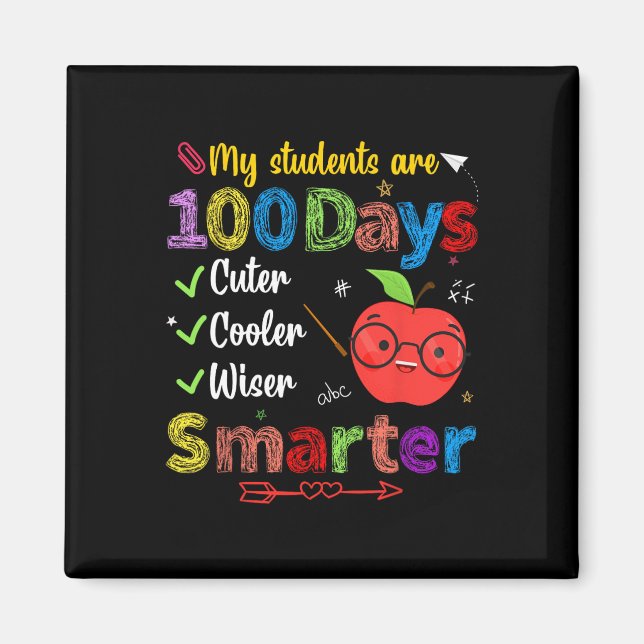 Aimant Mes élèves sont 100 jours plus intelligents plus m (Devant)