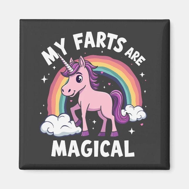Aimant Mes Farts sont Magique Funny Unicorn Arc-en-ciel (Devant)