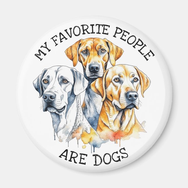 Aimant Mes personnes préférées sont des chiens (Devant)