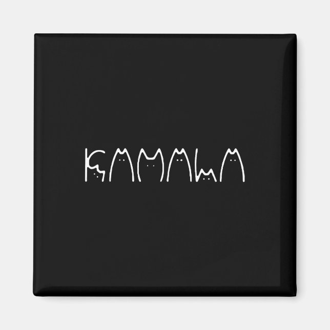 Aimant Mesdames Pour Kamala Harris Chat Lettering 2024 El (Devant)