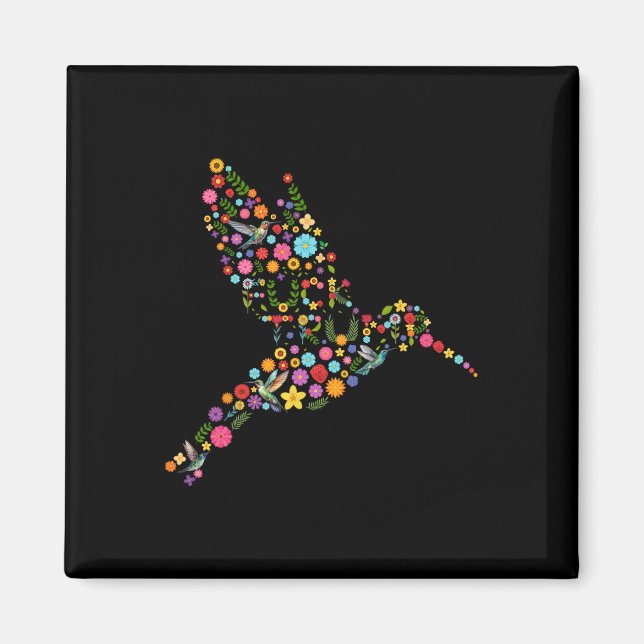 Aimant Messag caché subtil anti-Trump Floral Hummingbird (Devant)