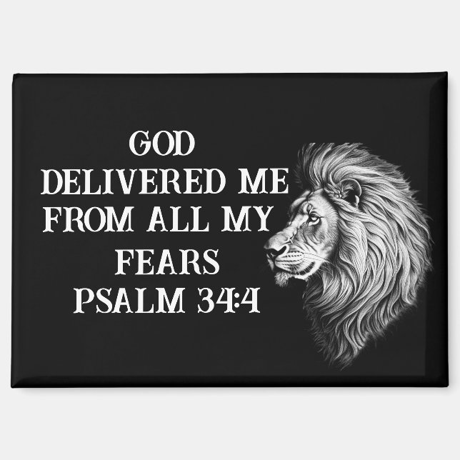 Aimant Message biblique d'inspiration sur le courage Réfr (Recto)