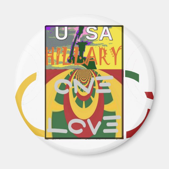 Aimant Message d'amour dans les couleurs de Rasta Imprime (Devant)