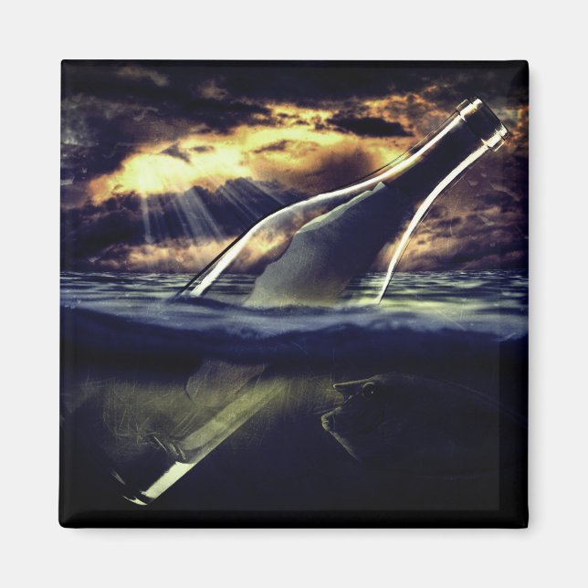 Aimant Message dans une bouteille (Devant)