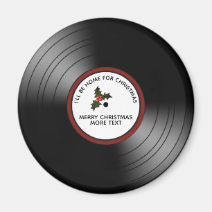 Aimant Message de Noël Vinyl Record Bronze Tint