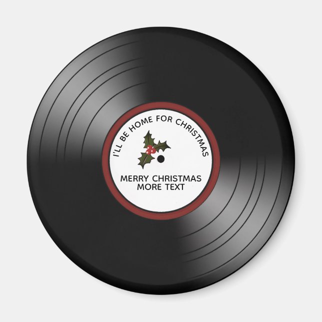 Aimant Message de Noël Vinyl Record Bronze Tint (Devant)