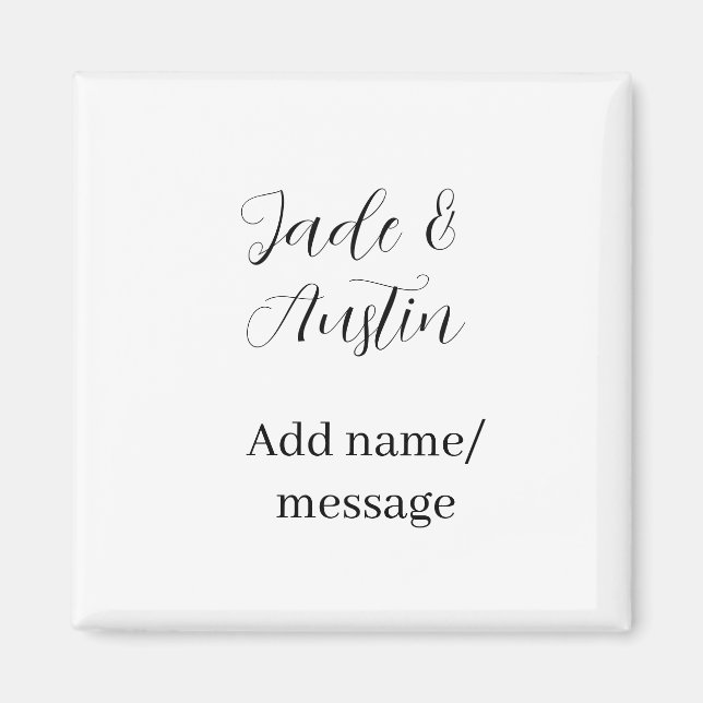 Aimant Message de nom de couple de mariage date romantiqu (Devant)