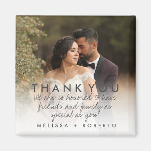 Aimant Message de remerciement pour photo de mariage
