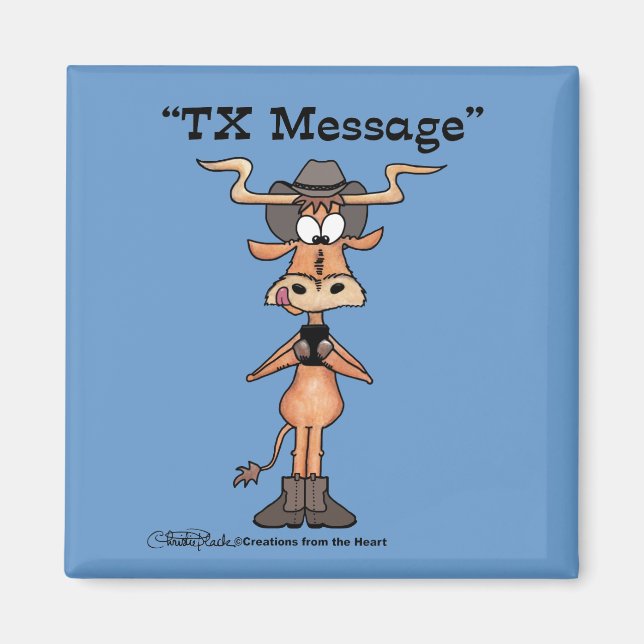 Aimant Message Longhorn TX (Devant)