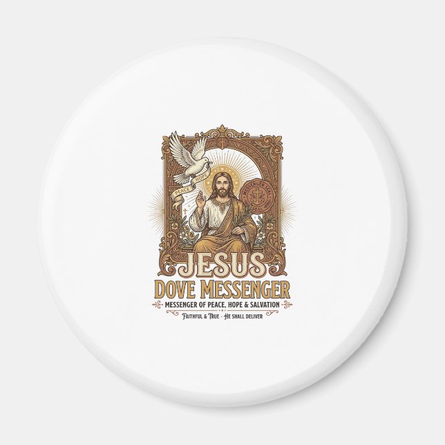 Aimant Messager Jésus Colombe Messager Jésus Colombe Chré (Devant)