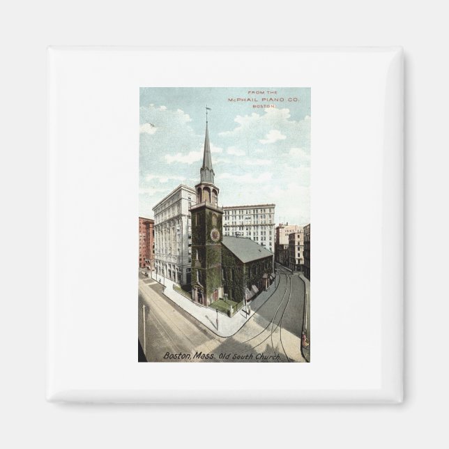 Aimant Messe de la Old South Church Boston. vintage 1908 (Devant)