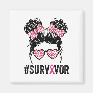 Aimant Messy Bun Gles Portent Rose Survivant Cancer du se