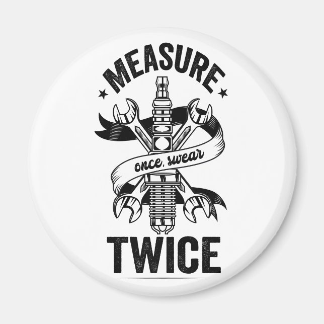 Aimant Mesurer une fois le faire deux fois plus drôle méc (Devant)