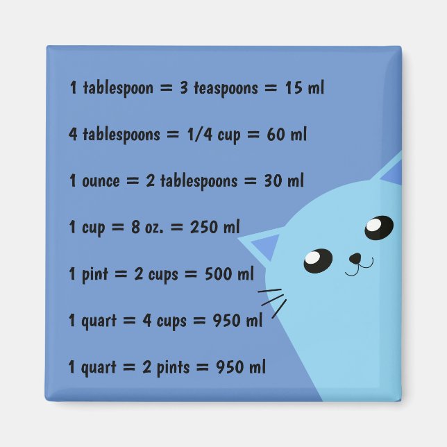 Aimant Mesures de cuisine commune (Devant)