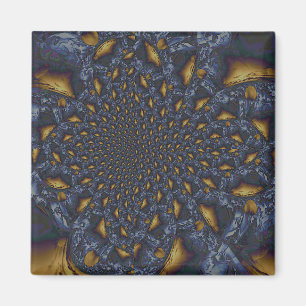 Aimant Métal Moulé or et argent bleu