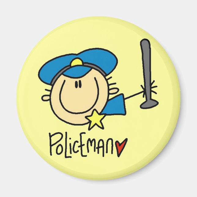 Aimant Métier d'agent de police (Devant)