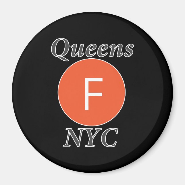 Aimant Métro F de Queens NYC (Devant)