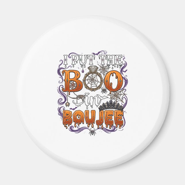 Aimant Mettez Boo Boujee Halloween Diamant Couronne de ba (Devant)
