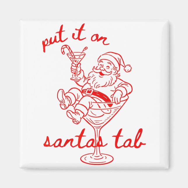 Aimant Mettez-le sur l'onglet de Santa Drôle de Noël Queu (Devant)