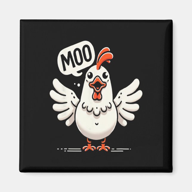 Aimant Meuh dit le poulet - Fusion vache-poulet comique  (Devant)