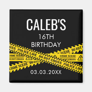 Aimant Meurtre Mystère Dîner de fête Jaune Tapes de polic