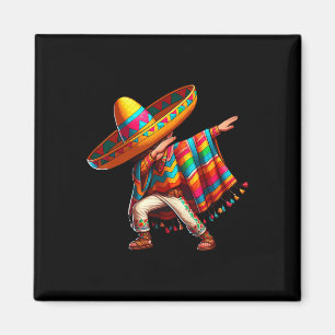 Aimant Mexicain Garçon Dabbing Poncho Cinco De Mayo 3