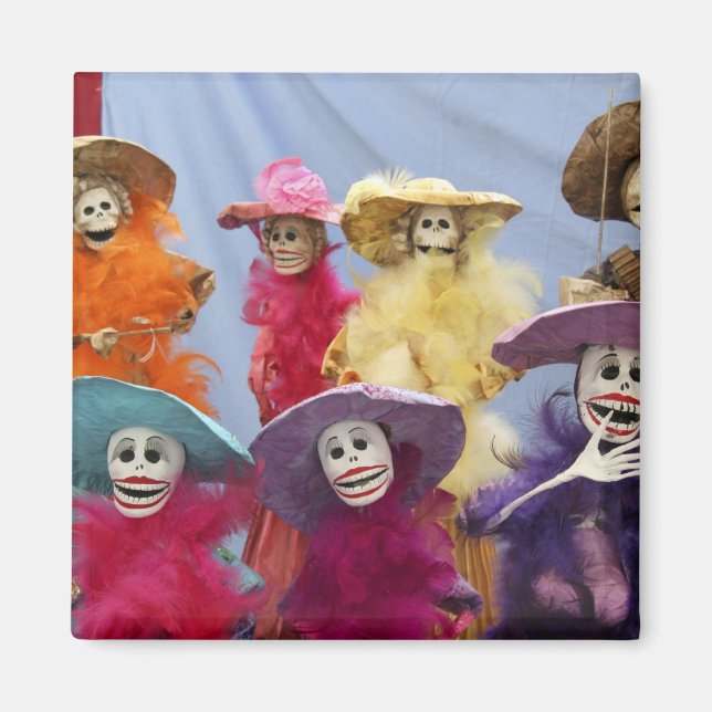 Aimant Mexique. Catrinas squelettiques, figures célébrant (Devant)